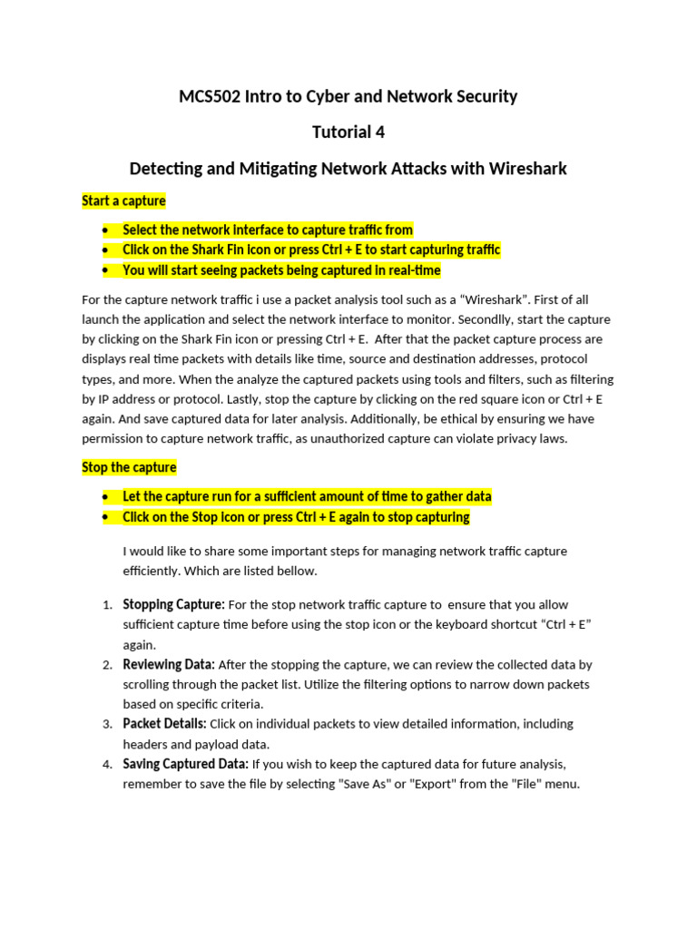 Wireshark Guide: Detecting Network Attacks | PDF | Transmission Control ...