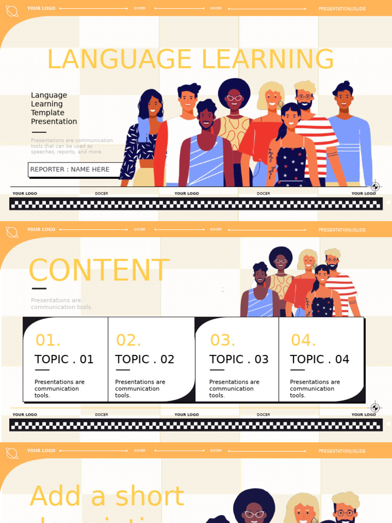 Language Learning Presentation Template | PDF | Communication | Human ...