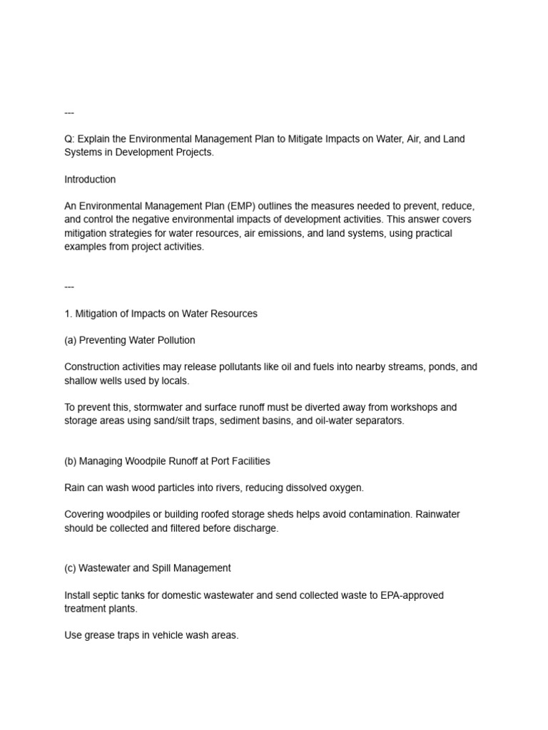 Environmental Mitigation Strategies Overview | PDF | Climate Change ...