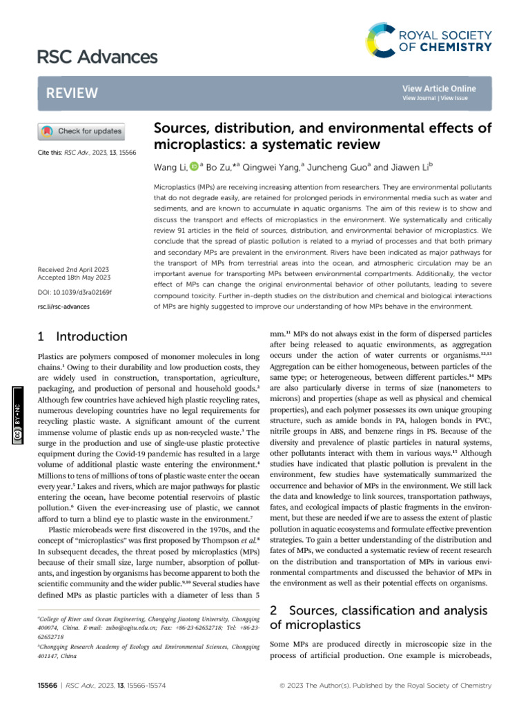 Microplastics: Sources and Environmental Impact | PDF | Plastic | Soil