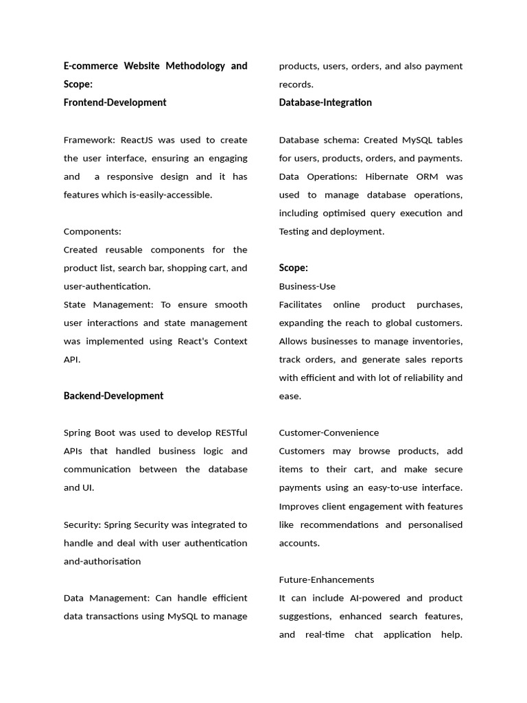 E-commerce Website Development Guide | PDF | Databases | Database ...