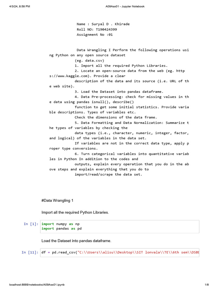 Data Wrangling with Python Guide | PDF | Computer Data | Software ...
