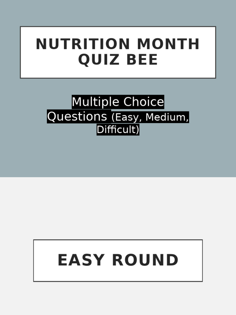 Nutrition Month Quiz Bee Questions | PDF | Foods | Nutrition