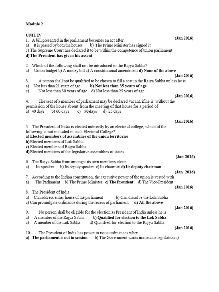1724447-Q&A Module 2 | PDF | Political Law | Government Institutions