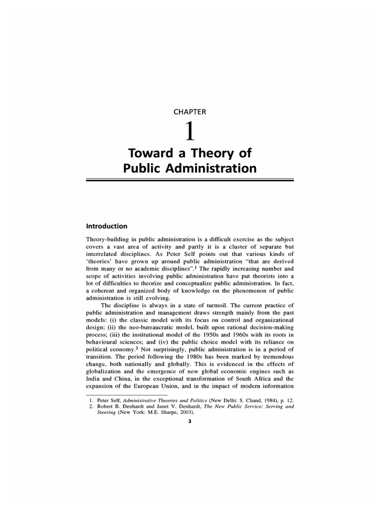 Toward A Theory of Public Administration | PDF