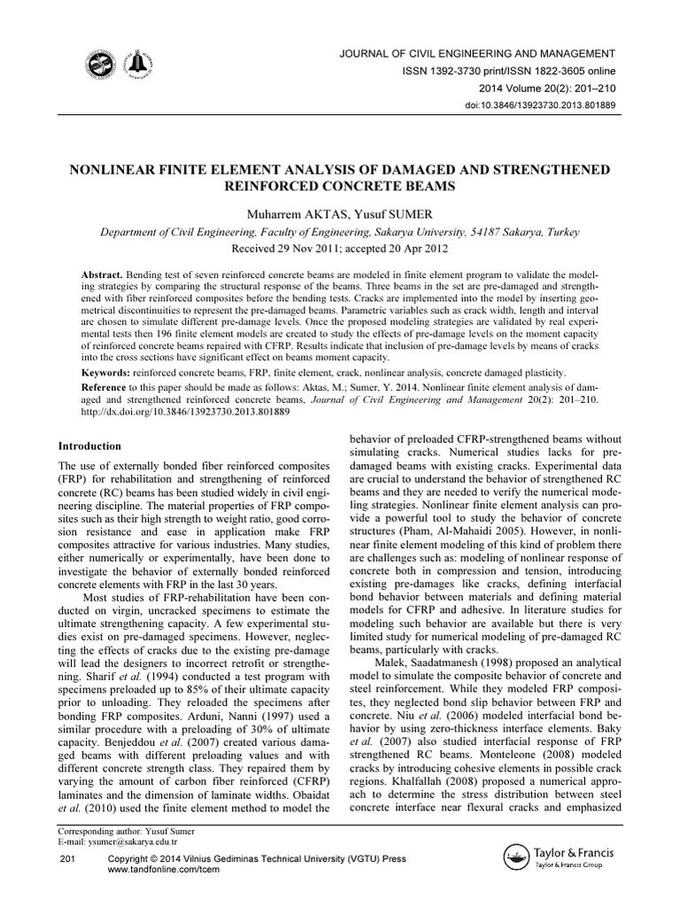 Nonlinear Analysis of Strengthened Beams | PDF | Deformation ...