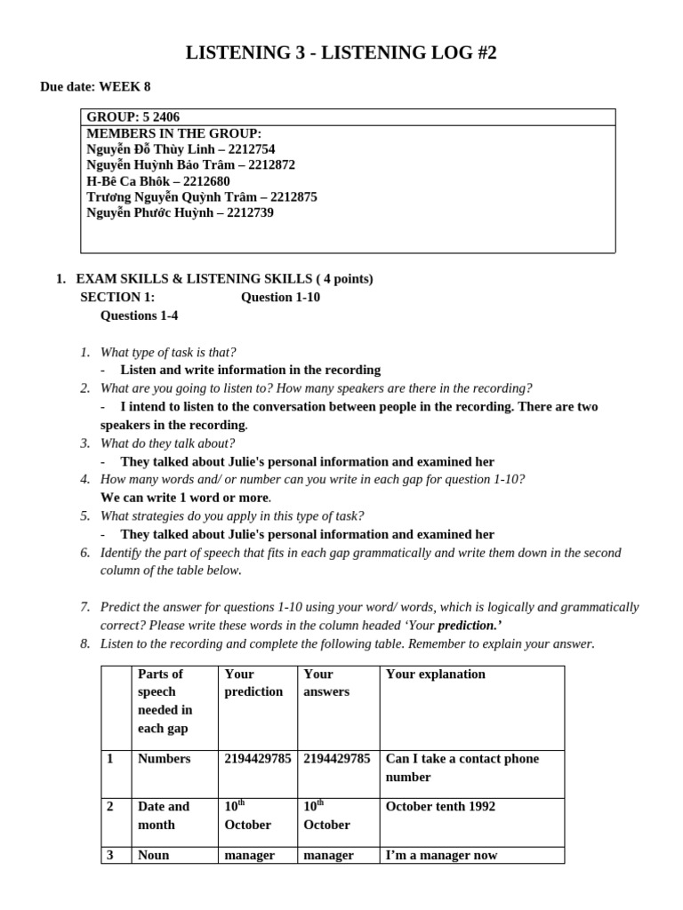 Listening Log #2: Exam Skills & Strategies | PDF | Oceans | Renewable ...