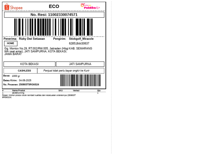 Label Pengiriman | PDF