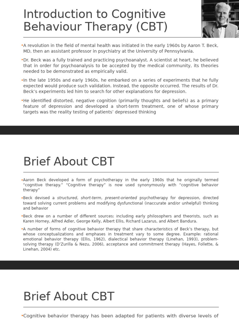 Cognitive Behaviour Therapy (CBT) | PDF | Psychotherapy | Cognitive ...