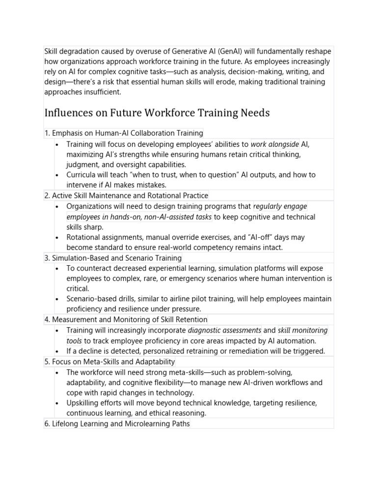 Preventing AI-Induced Skill Atrophy | PDF | Artificial Intelligence ...