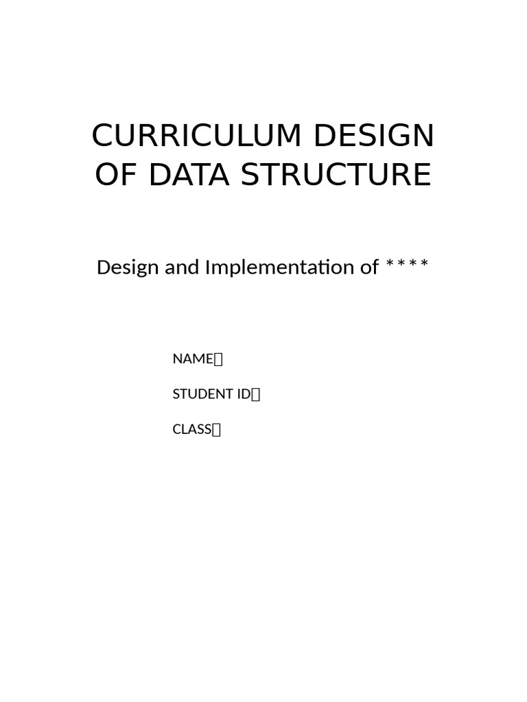 Data Structure Curriculum Design Guide | PDF