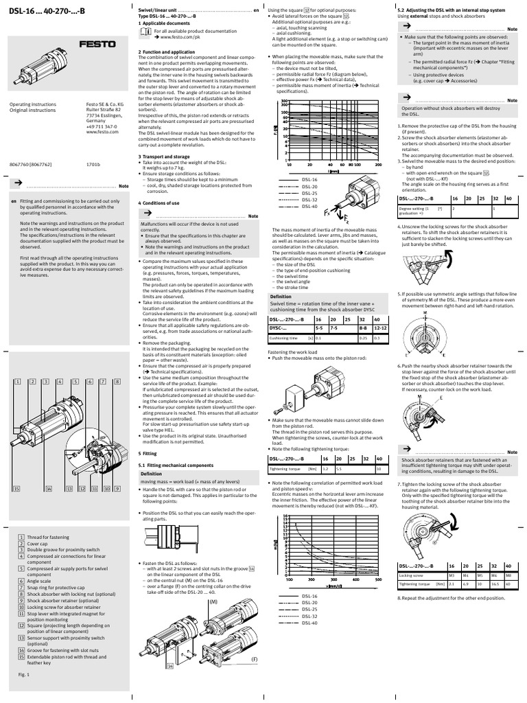 DSL Swivel-Linear Module Guide | PDF | Valve | Torque