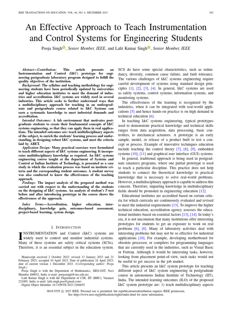 Teaching Instrumentation & Control Systems | PDF | Systems Engineering ...