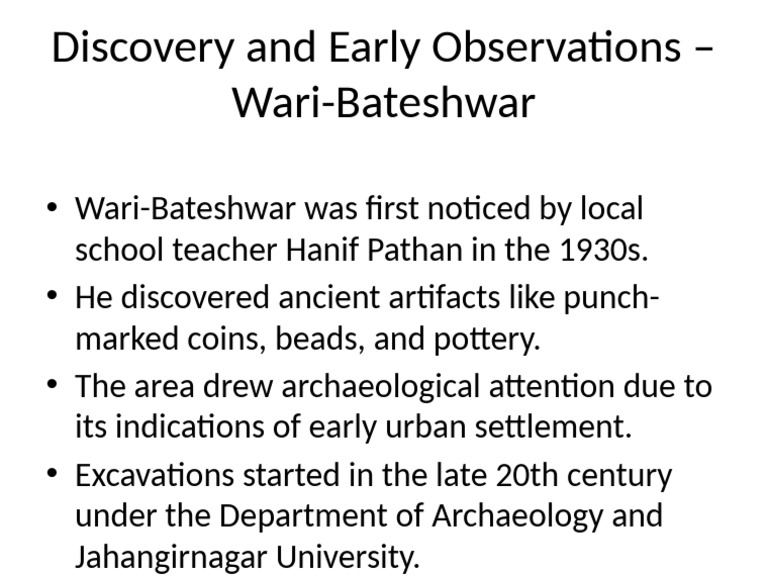Discovery Early Observations Wari Bateshwar | PDF