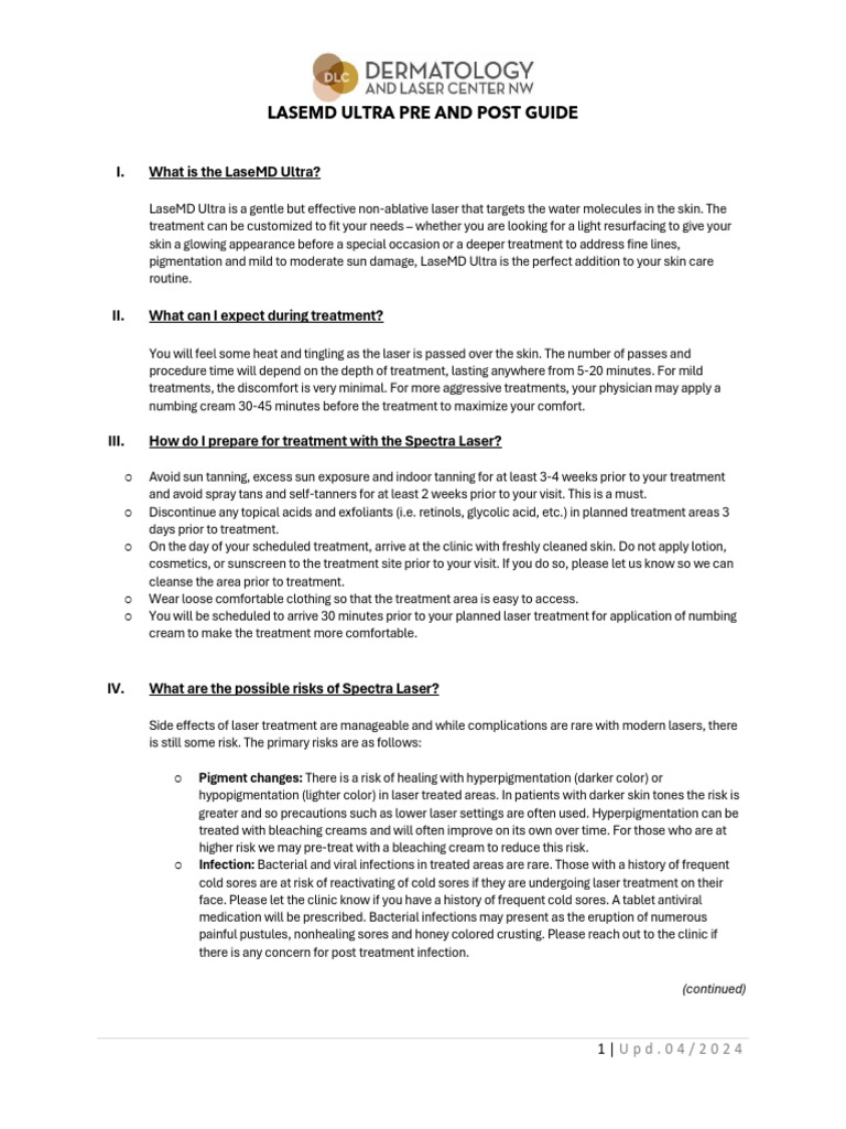 LA Ultra Pre Post Care 2024 | PDF | Skin Care | Dermatology