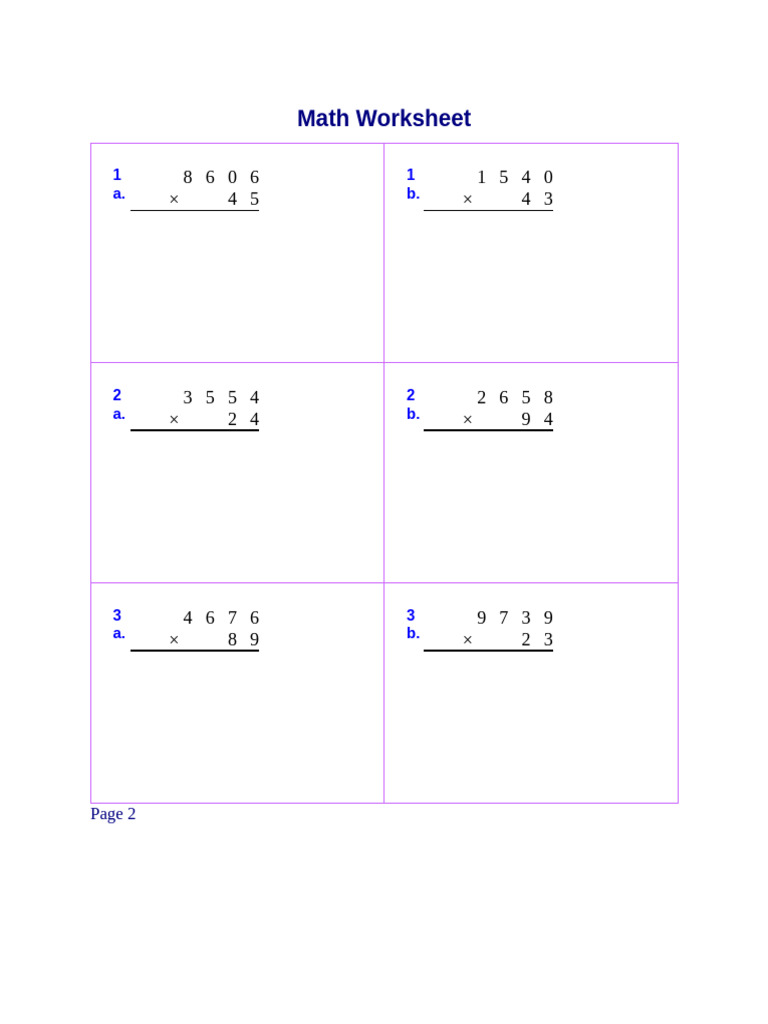 Long Multiplication | PDF