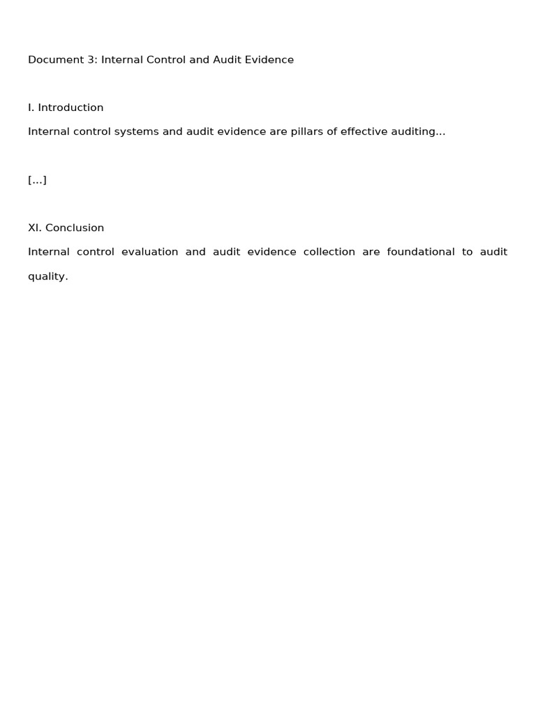 Internal Control and Audit Evidence Guide | PDF