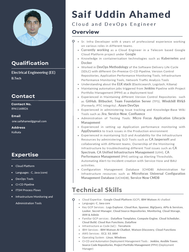 Cloud and DevOps Engineer Profile | PDF | Cloud Computing | Centralized ...