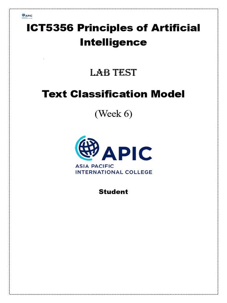 Text Classification Lab Test Overview | PDF | Statistical ...