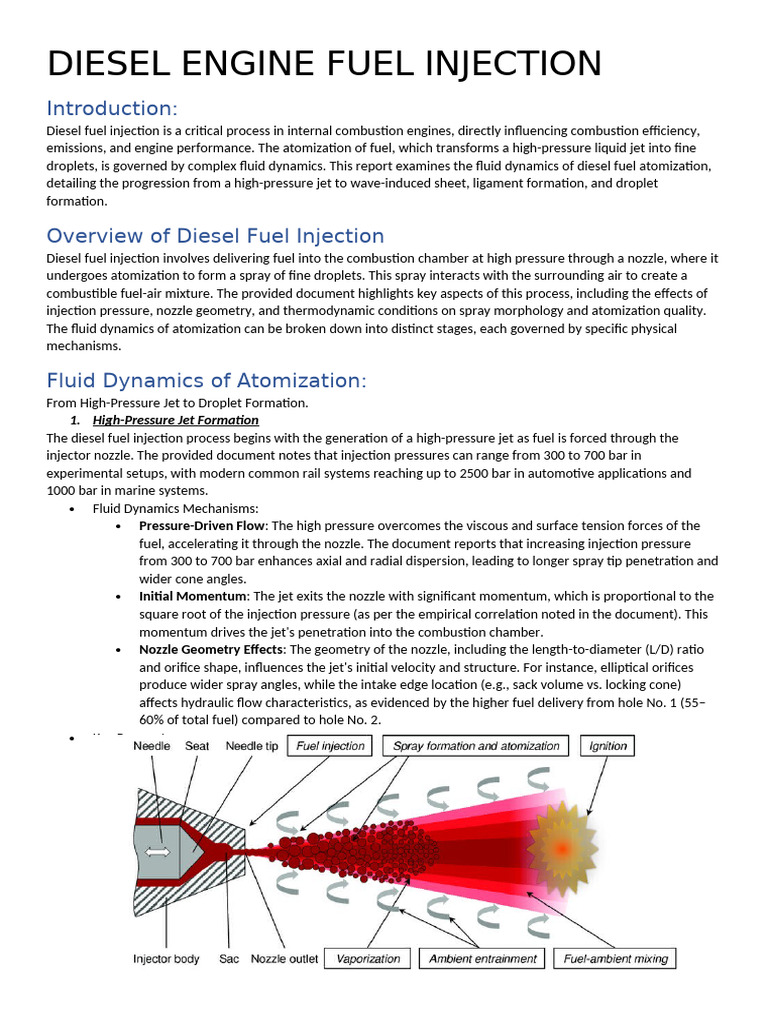 Diesel Fuel Injection Dynamics Explained | PDF | Fuel Injection ...