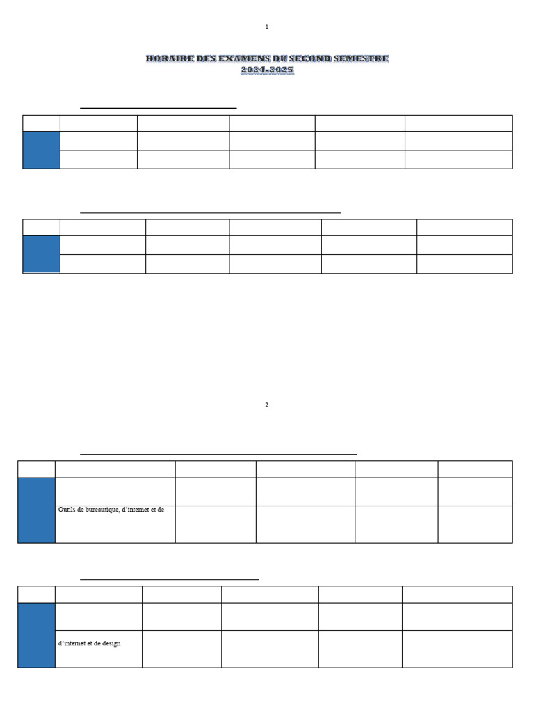 Emploi du temps Bac1 et Bac2 2025 | PDF | Allaitement | Informatique