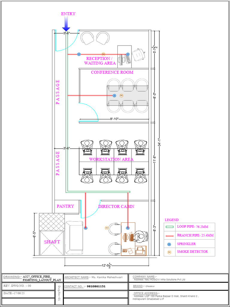 Fire Fighting Layout Plan Drawing | PDF | Fires | Active Fire Protection