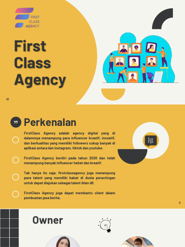 FirstClass Agency: Talent Influencer Terbaik | PDF