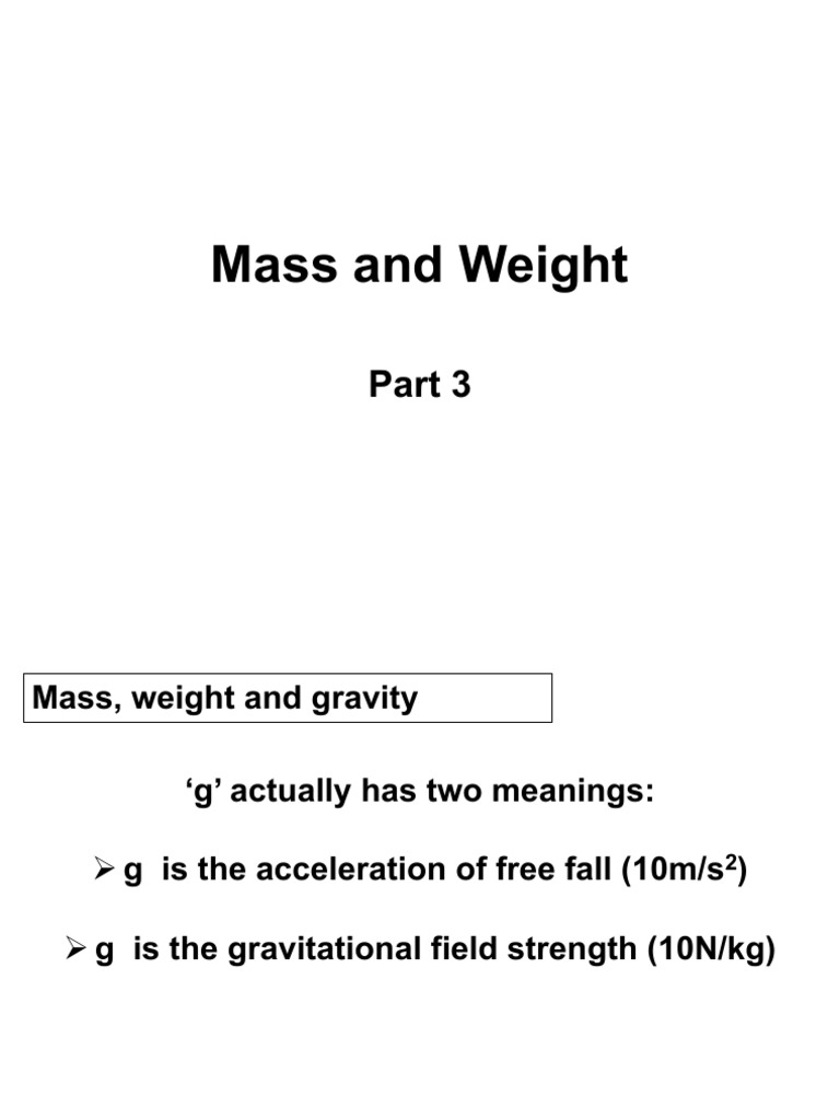 GC Physics 1.3 - Mass and Weight | PDF