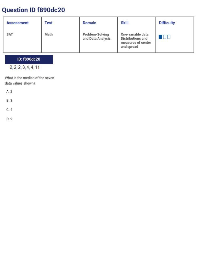 SAT Math: Data Analysis Questions | PDF | Sat | Data Analysis