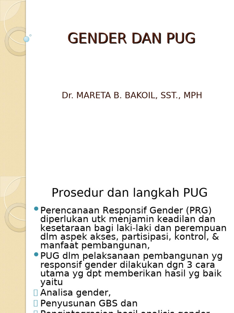 Strategi PUG untuk Kesetaraan Gender | PDF
