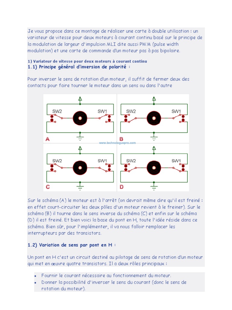 Schema Variateur De Vitesse Moteur Courant Continu 12v