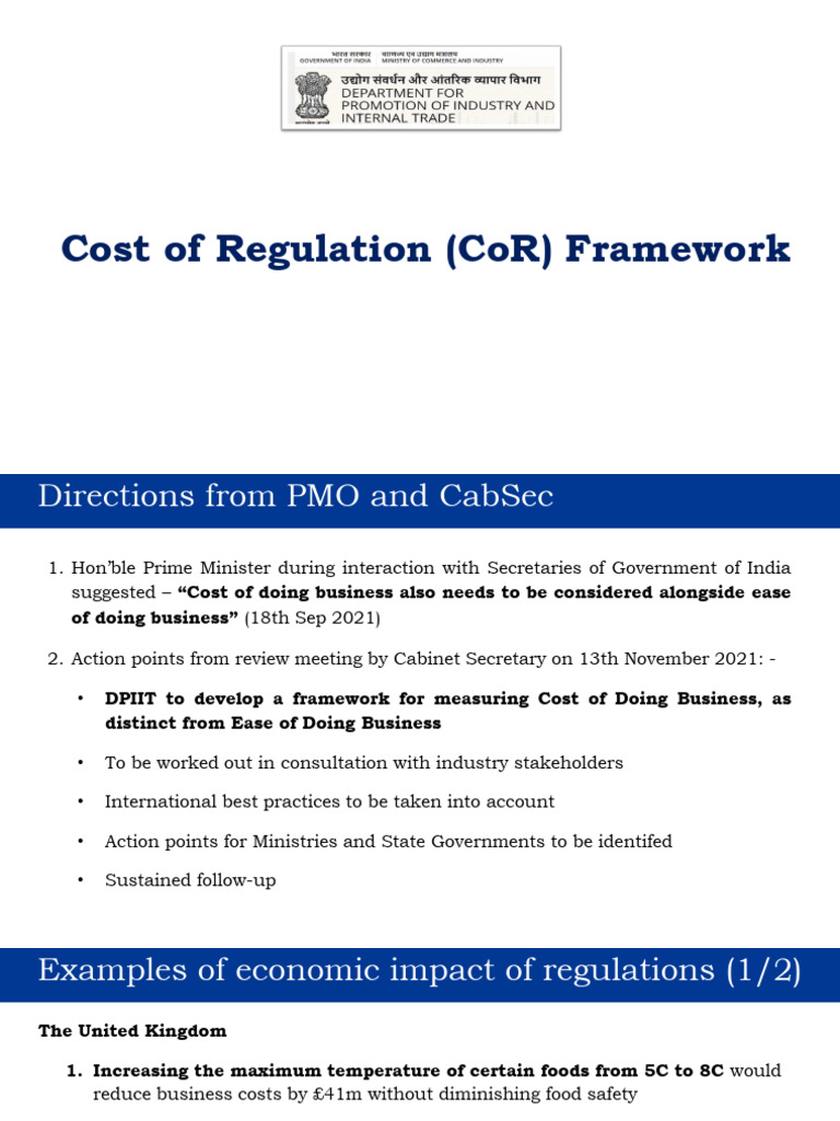 COR Framework - Presentation - 16august2023 | PDF | Regulatory ...