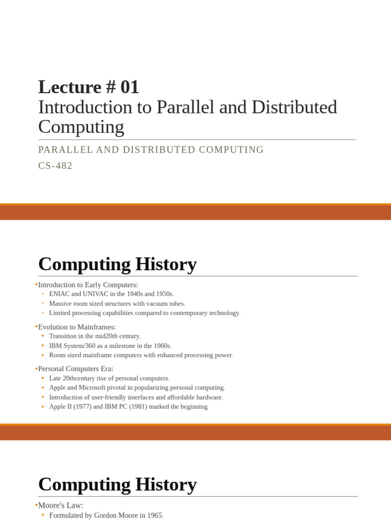 Introduction to Parallel & Distributed Computing | PDF | Parallel ...
