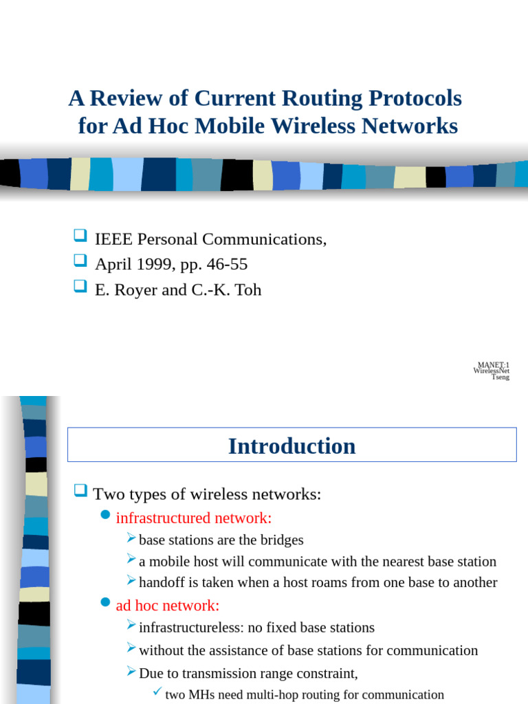 Types of Mobile Ad Hoc Networks | PDF | Wireless Ad Hoc Network | Routing