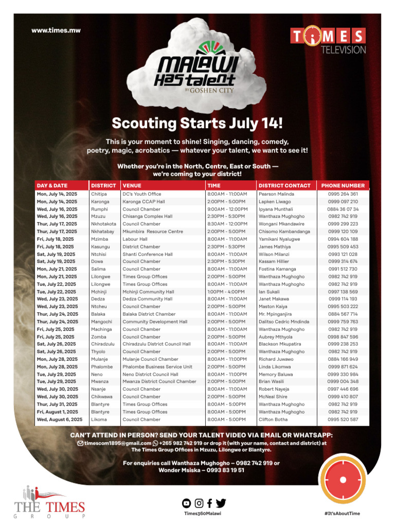 MHT Season 2 Scouting Calendar Advert 16 July 2025 | PDF