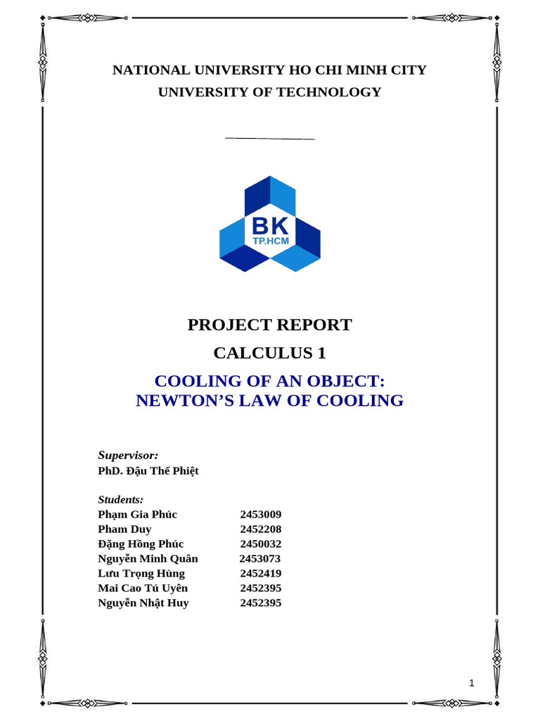 Calculus 1 Project | PDF | Differential Equations | Exponential Function