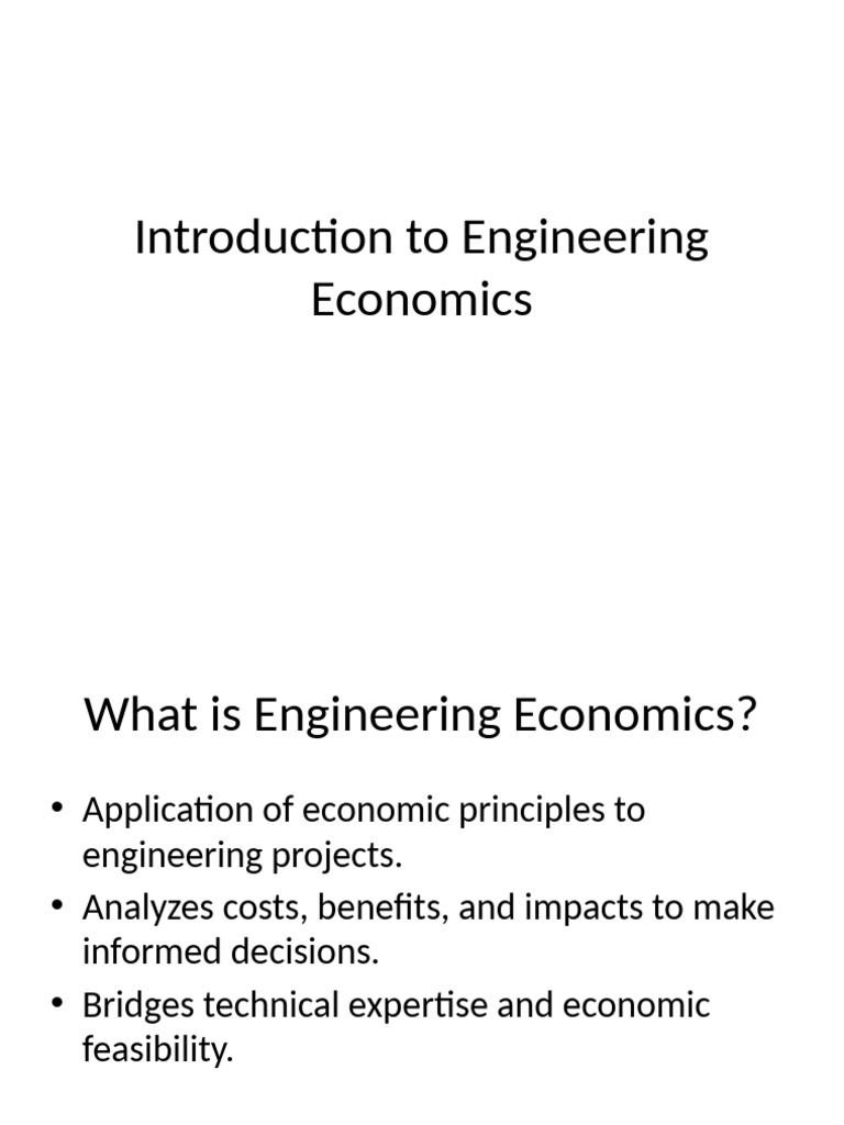 Introduction to Engineering Economics | PDF