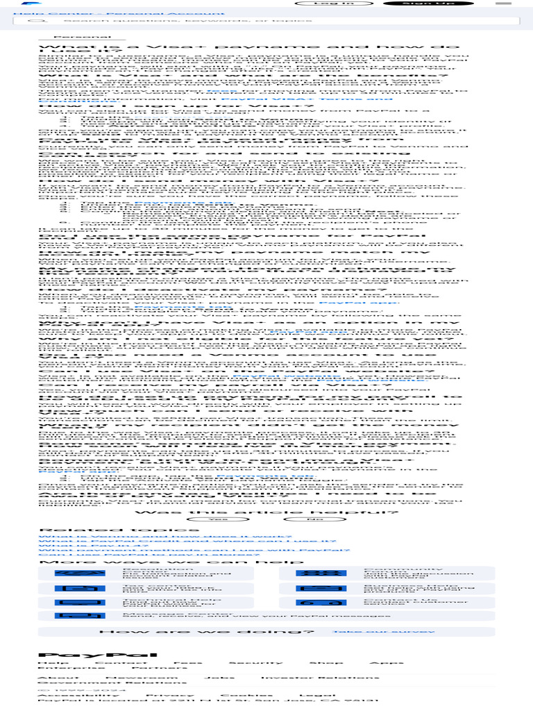 What Is A Visa+ Payname and How Do I Use It PayPal US | PDF | Pay Pal ...