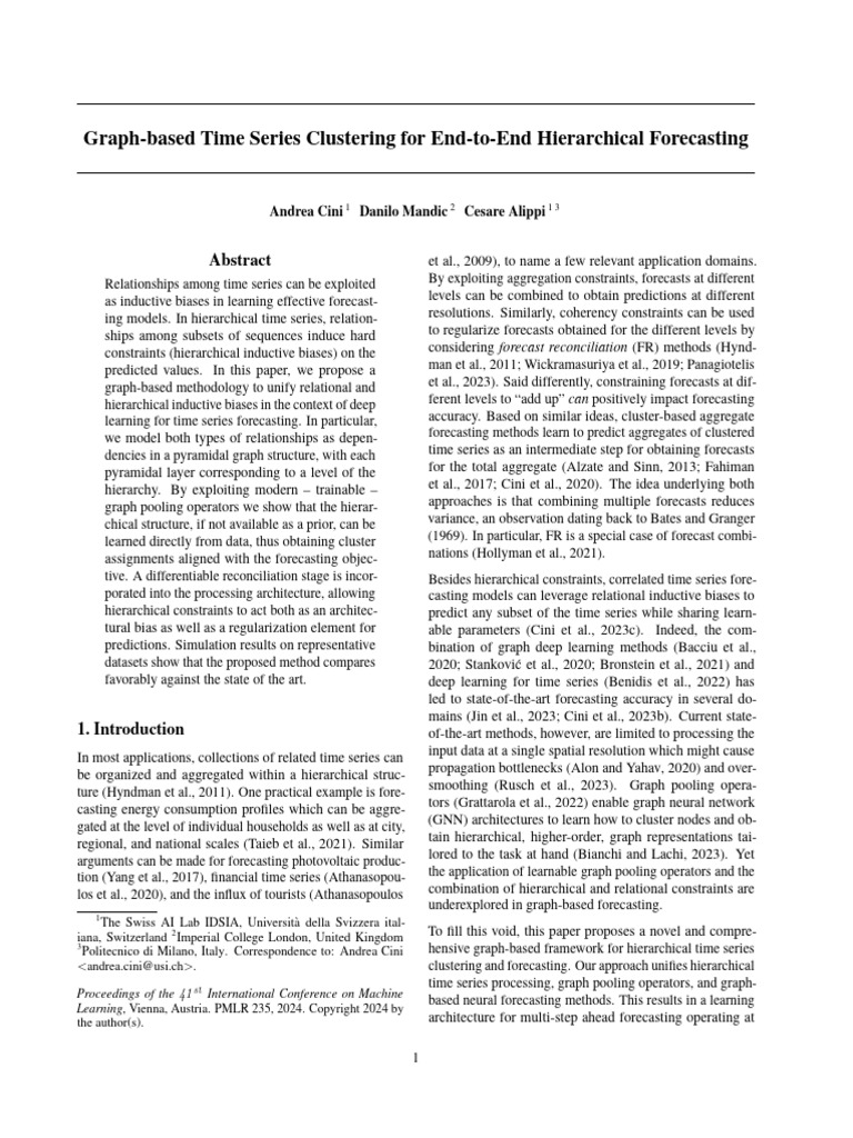 Graph-Based Hierarchical Time Series Forecasting | PDF | Time Series ...