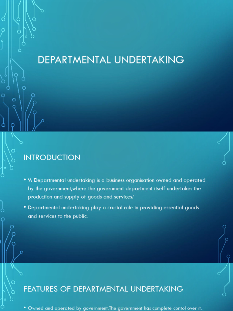 Understanding Departmental Undertakings | PDF
