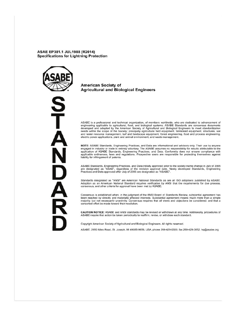 Asae Ep381.1 Jul1988 (R2014) | PDF | Electrical Conductor | Corrosion