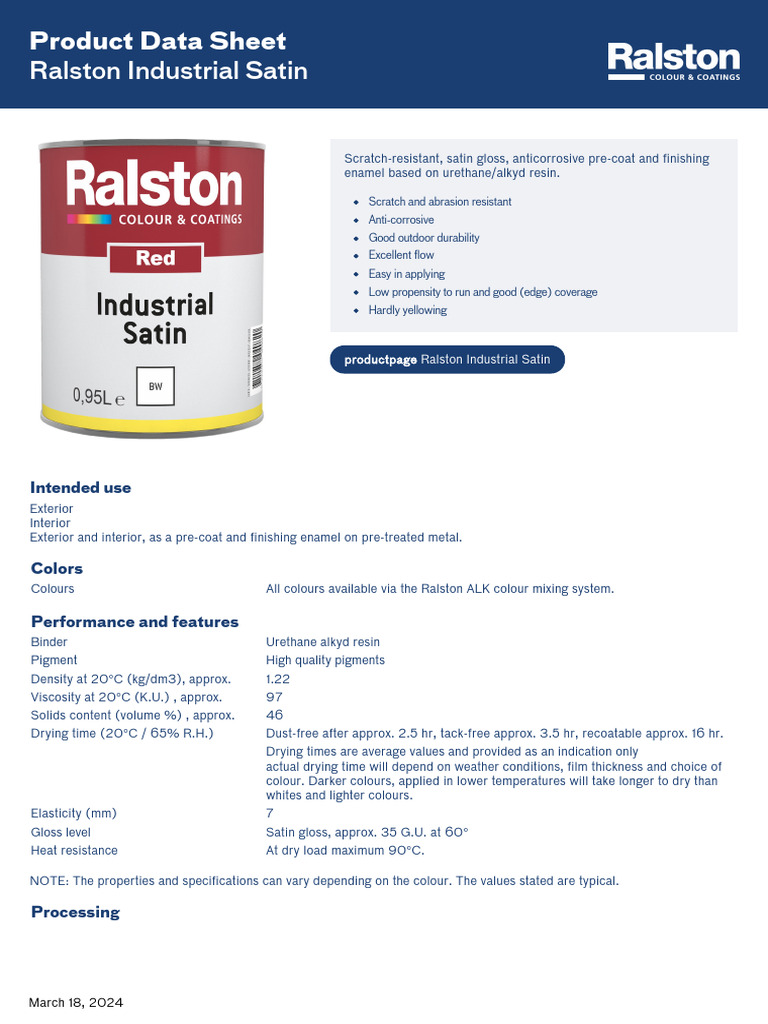 Ralston Industrial Satin Overview | PDF | Paint | Rust
