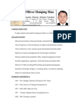 Oliver Haiqing Hua Economist, Educator, Business Consultant Suit 602
