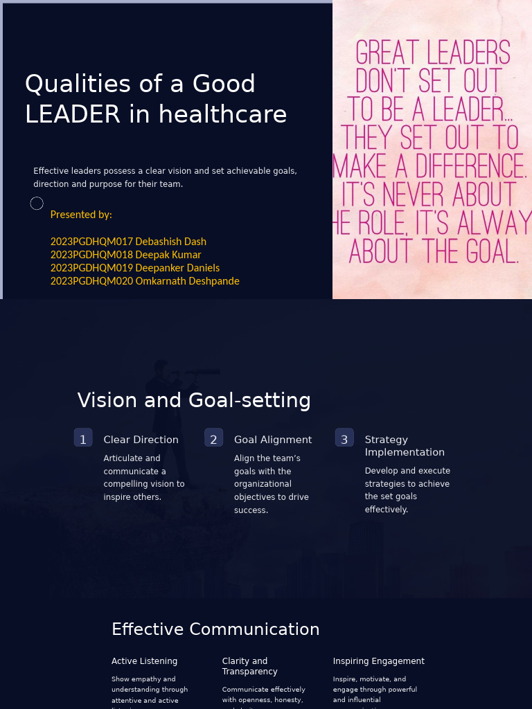 Essential Leadership Traits in Healthcare | PDF | Empathy | Motivational