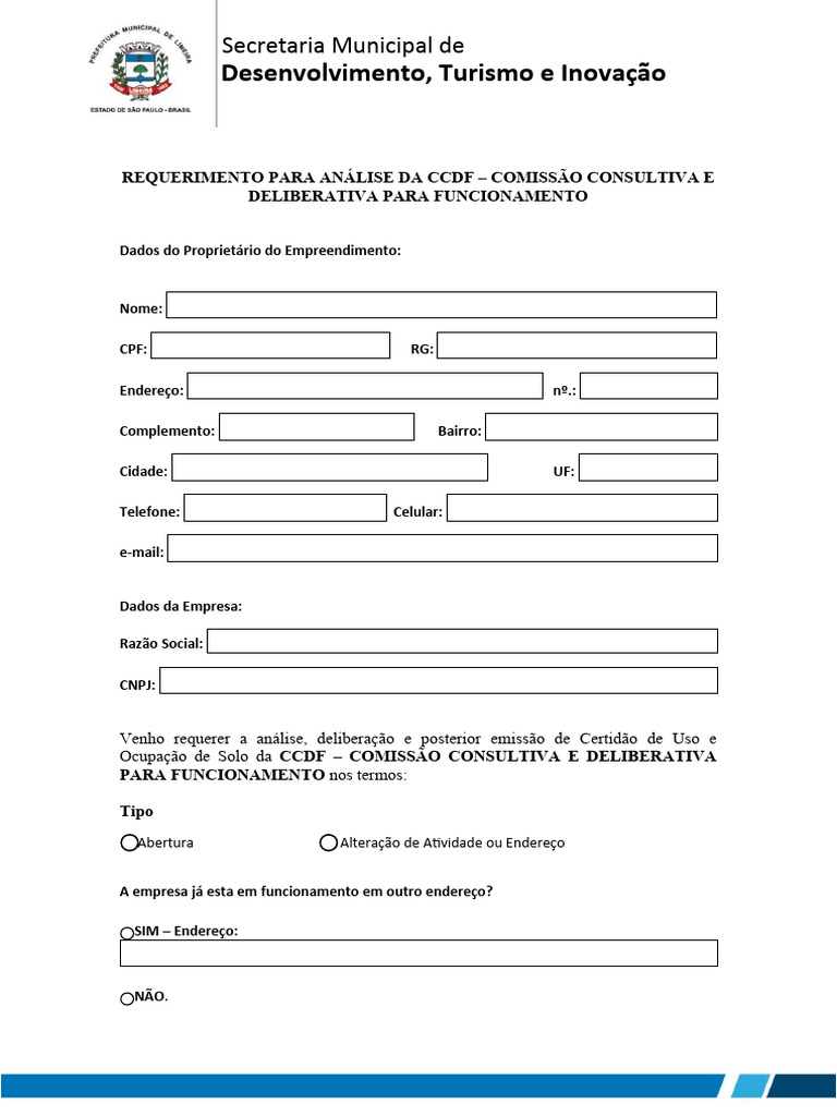 Requerimento de Análise CCDF Limeira | PDF