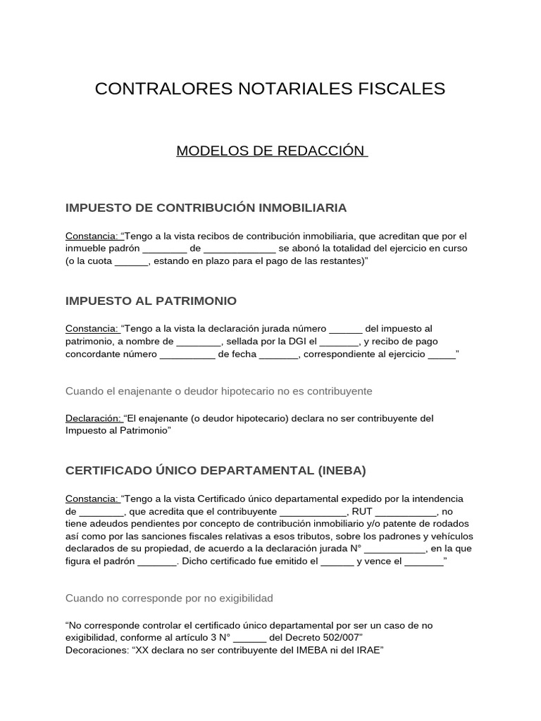 Modelos de Redacción para Certificaciones Fiscales | PDF | Impuestos