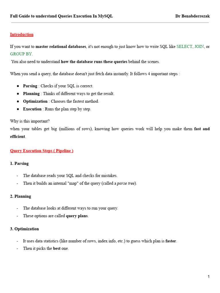Full Guide to Understand Queries Execution in MySQL | PDF | Database ...