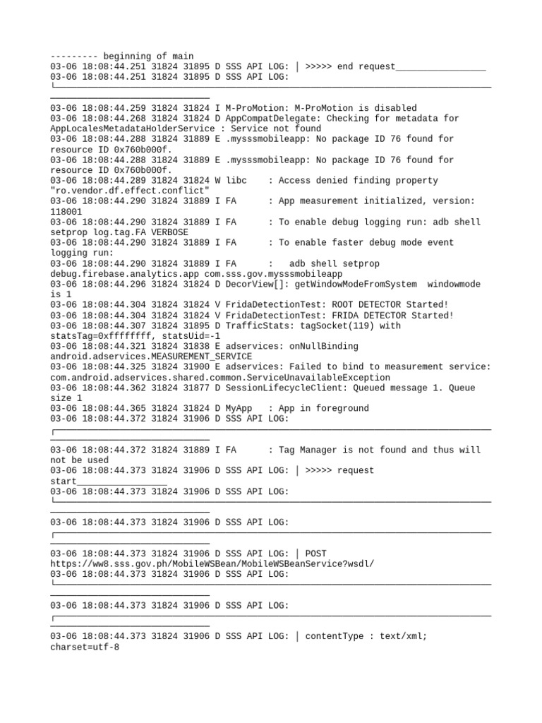SSS Mobile App API Log Analysis | PDF | Computing | Software