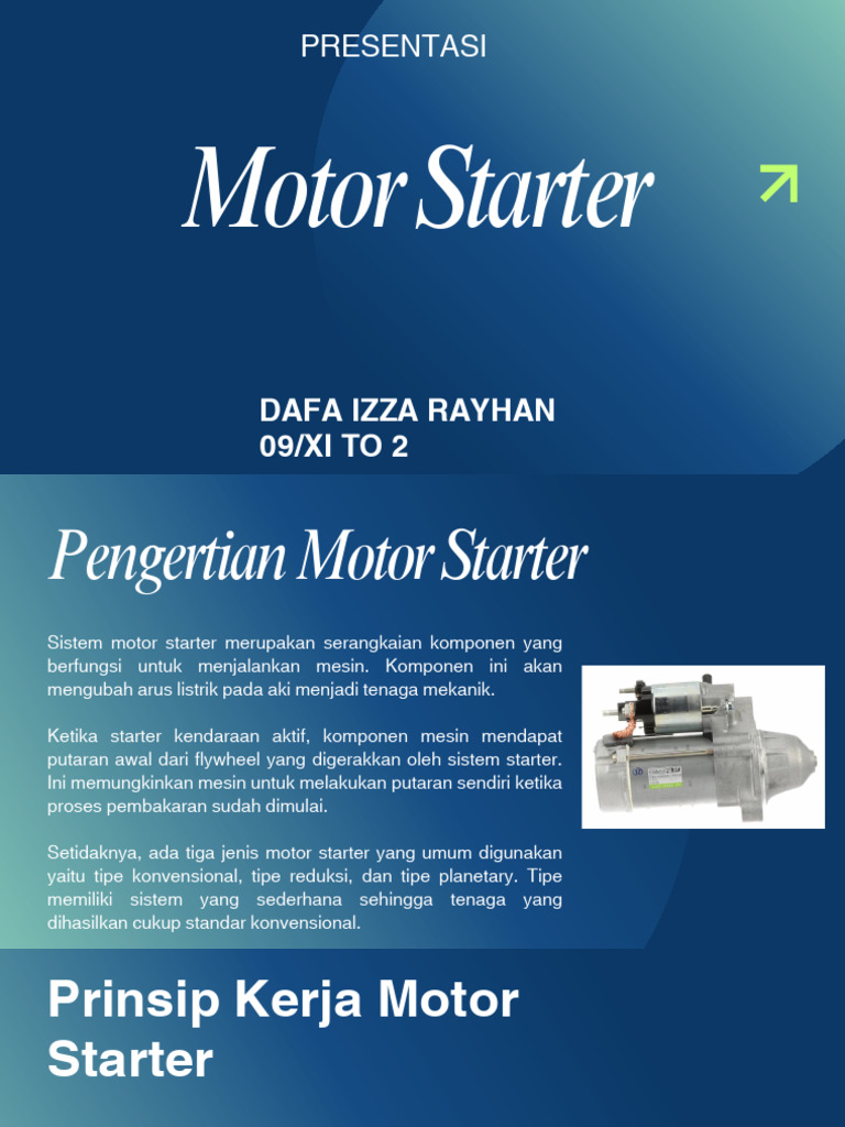 Komponen dan Fungsi Motor Starter | PDF