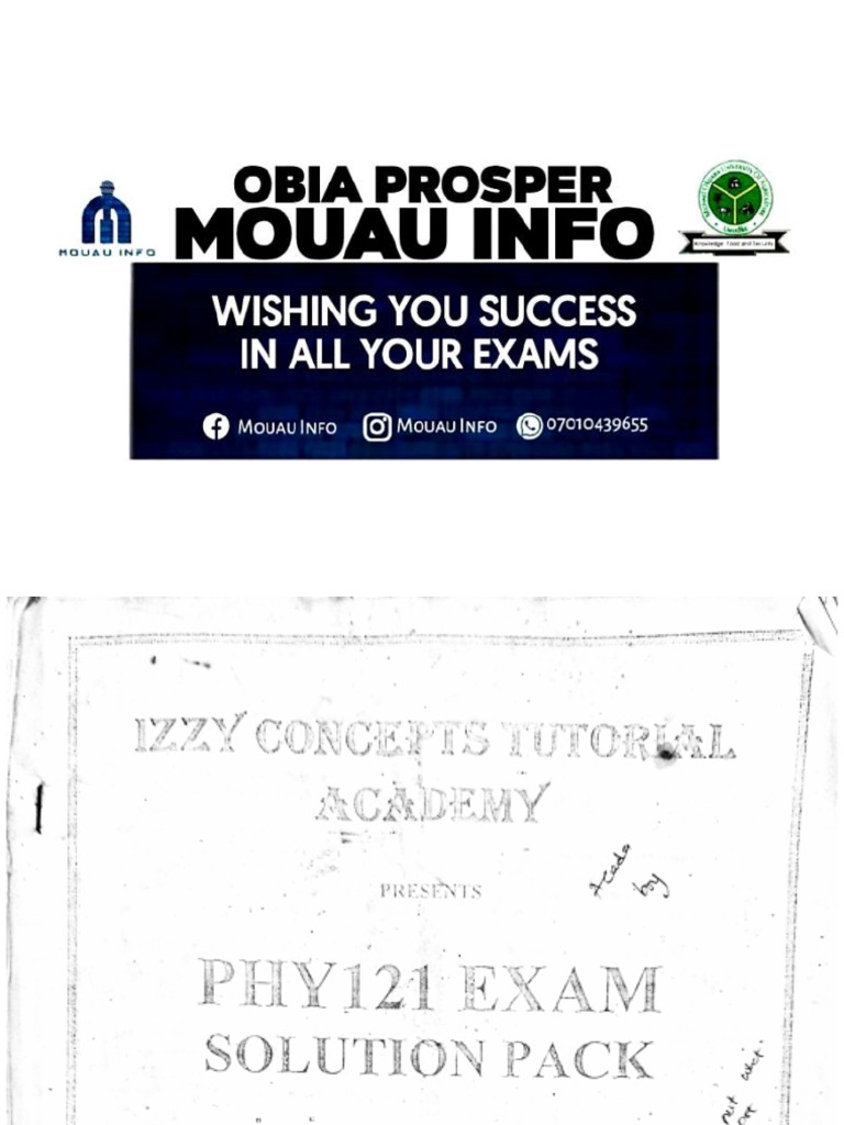 Phy121 Compiled by Obia Prosper | PDF